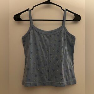 Chic Blue Floral Camisole Top